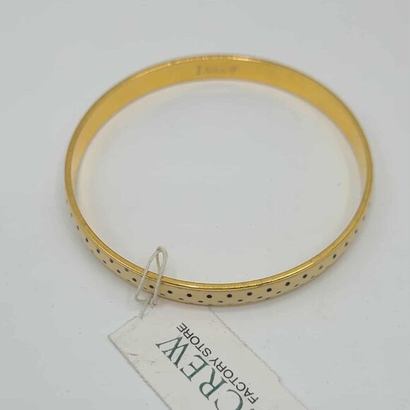 J Crew Factory Off White Polka Dot Gold Tone Thin Enamel Bangle NWT!  NEW! - Picture 3 of 8